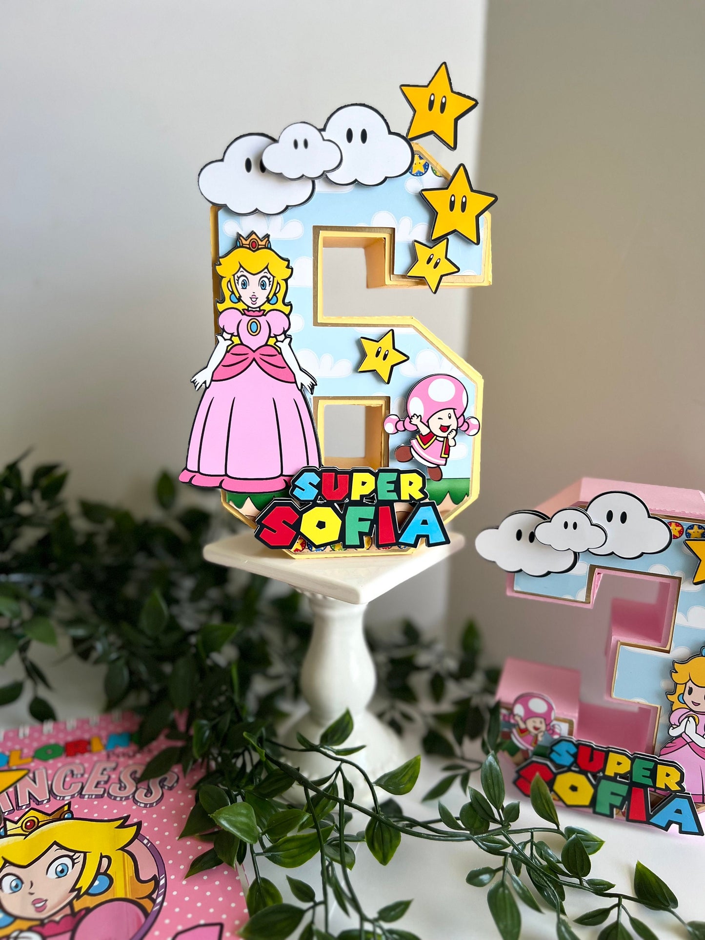 Princess Peach 3D Letters or Numbers | Princess Party Theme | Princess Birthday| Girl Party Decor | Princess Centerpiece