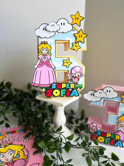 Princess Peach 3D Letters or Numbers | Princess Party Theme | Princess Birthday| Girl Party Decor | Princess Centerpiece