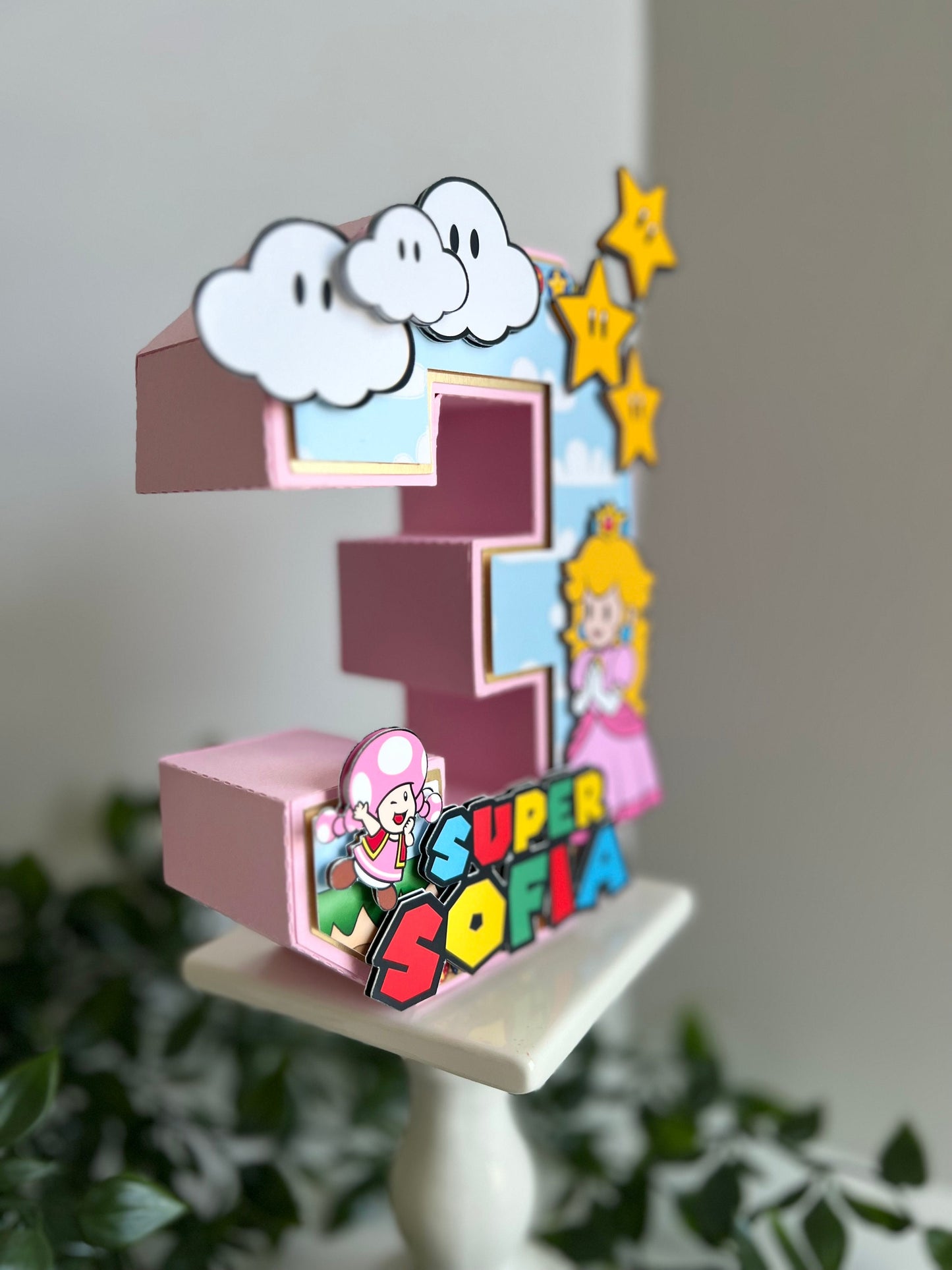 Princess Peach 3D Letters or Numbers | Princess Party Theme | Princess Birthday| Girl Party Decor | Princess Centerpiece