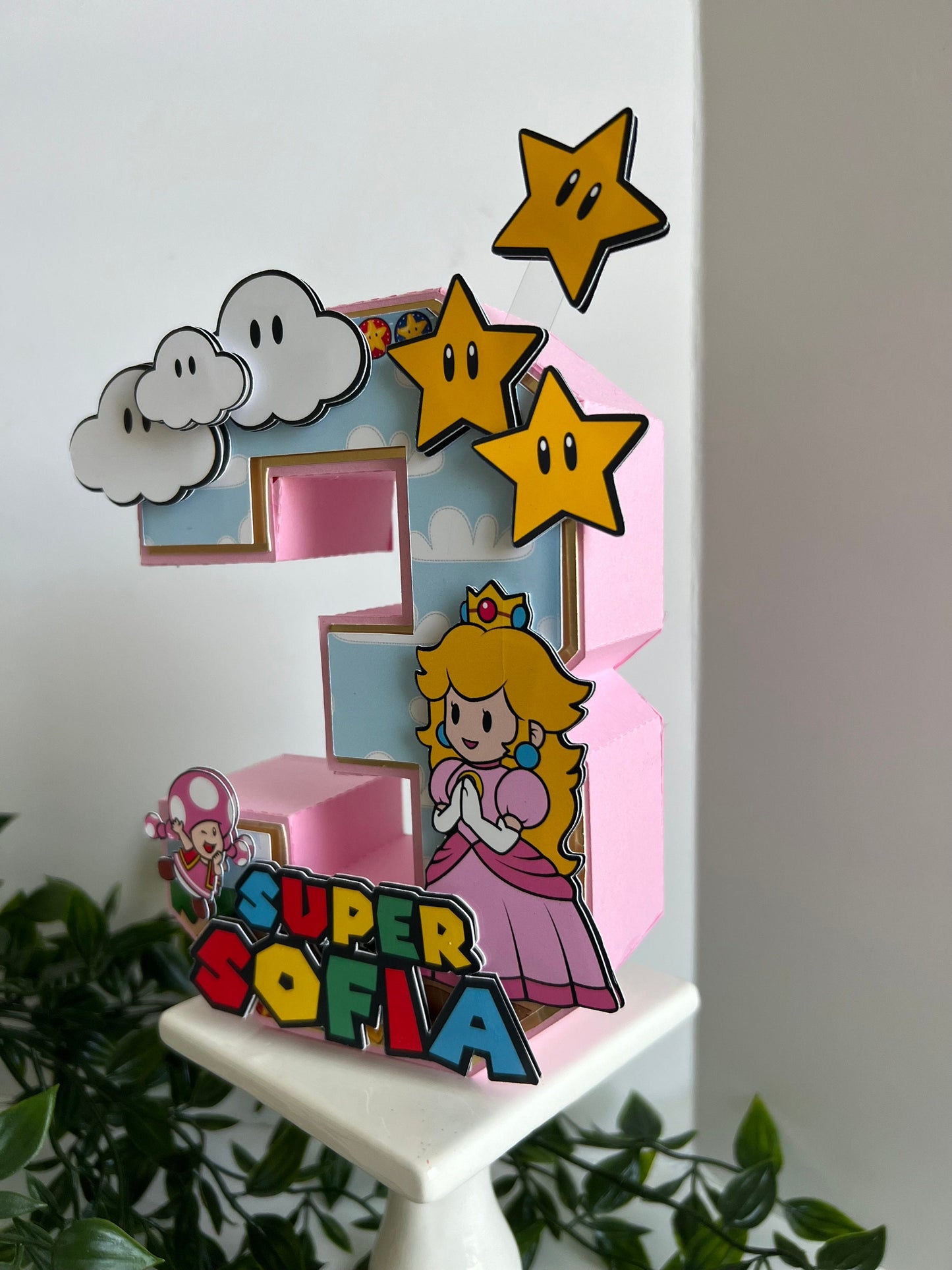 Princess Peach 3D Letters or Numbers | Princess Party Theme | Princess Birthday| Girl Party Decor | Princess Centerpiece