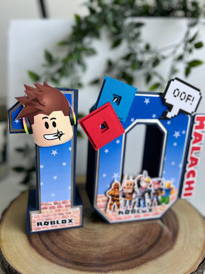 Roblox 3D letters - Roblox 3D Letters - Roblox Centerpiece Decor - Roblox game Birthday - 3D Number Roblox Decor for numbers 10,11,12