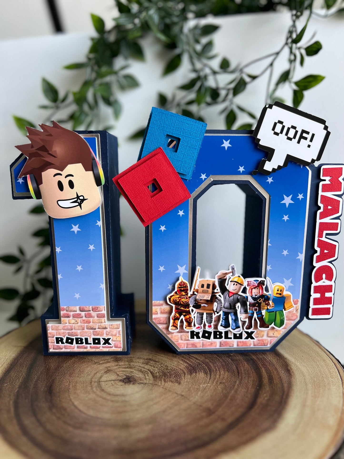 Roblox 3D letters - Roblox 3D Letters - Roblox Centerpiece Decor - Roblox game Birthday - 3D Number Roblox Decor for numbers 10,11,12