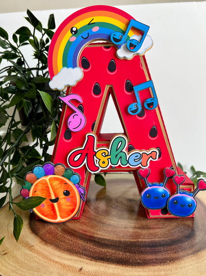 Hey Bear Sensory 3D letters - Hey Bear Sensory Decor - Hey Bear 3D Letter or Number - Hey Bear Sensory Baby centerpiece - Cake Decor