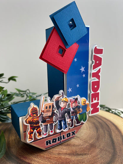 Roblox Game Party Decor - Roblox 3D Letters - Roblox Centerpiece Decor - Roblox game Birthday - 3D Number Roblox Decor