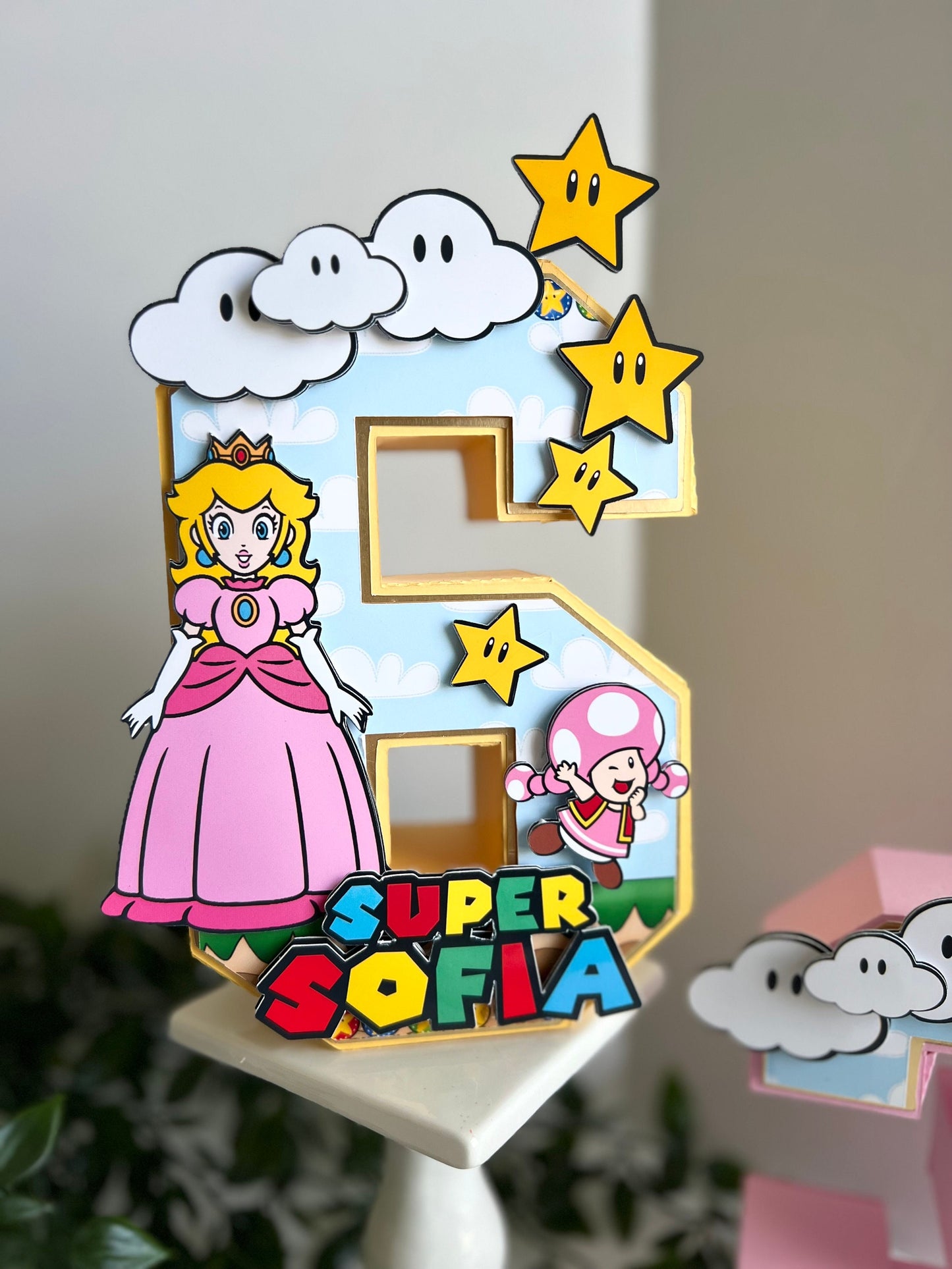 Princess Peach 3D Letters or Numbers | Princess Party Theme | Princess Birthday| Girl Party Decor | Princess Centerpiece