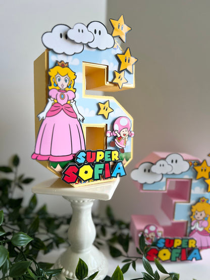 Princess Peach 3D Letters or Numbers | Princess Party Theme | Princess Birthday| Girl Party Decor | Princess Centerpiece