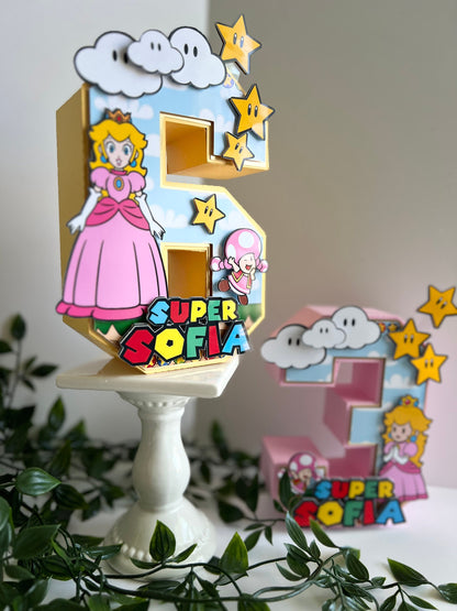 Princess Peach 3D Letters or Numbers | Princess Party Theme | Princess Birthday| Girl Party Decor | Princess Centerpiece