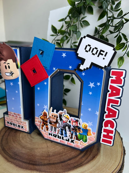 Roblox 3D letters - Roblox 3D Letters - Roblox Centerpiece Decor - Roblox game Birthday - 3D Number Roblox Decor for numbers 10,11,12