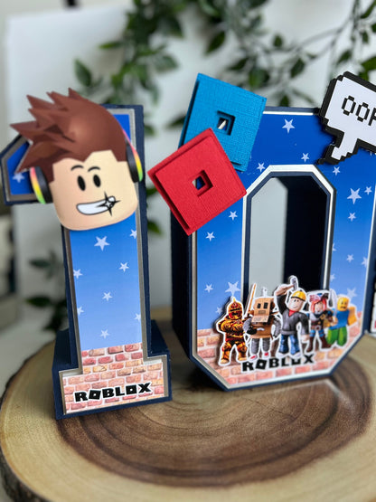 Roblox 3D letters - Roblox 3D Letters - Roblox Centerpiece Decor - Roblox game Birthday - 3D Number Roblox Decor for numbers 10,11,12