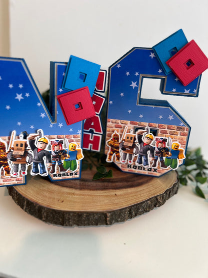 Roblox 3D Numbers - Roblox 3D Letters - Roblox Centerpiece Decor - Roblox game Birthday - 3D Number Roblox Decor