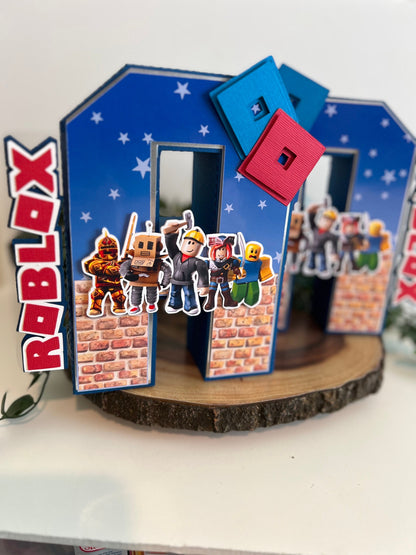 Roblox 3D Numbers - Roblox 3D Letters - Roblox Centerpiece Decor - Roblox game Birthday - 3D Number Roblox Decor