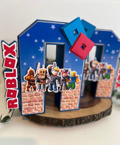 Roblox 3D Numbers - Roblox 3D Letters - Roblox Centerpiece Decor - Roblox game Birthday - 3D Number Roblox Decor