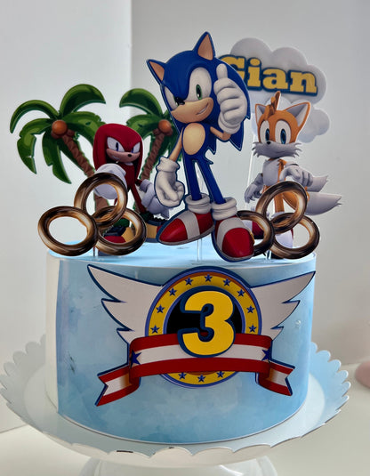 Sonic and Friends Cake Topper, Sonic Birthday, Sonic Cake topper, Super Sonic Topper, Sonic Inspiration, Happy Birthday Cake Topper.