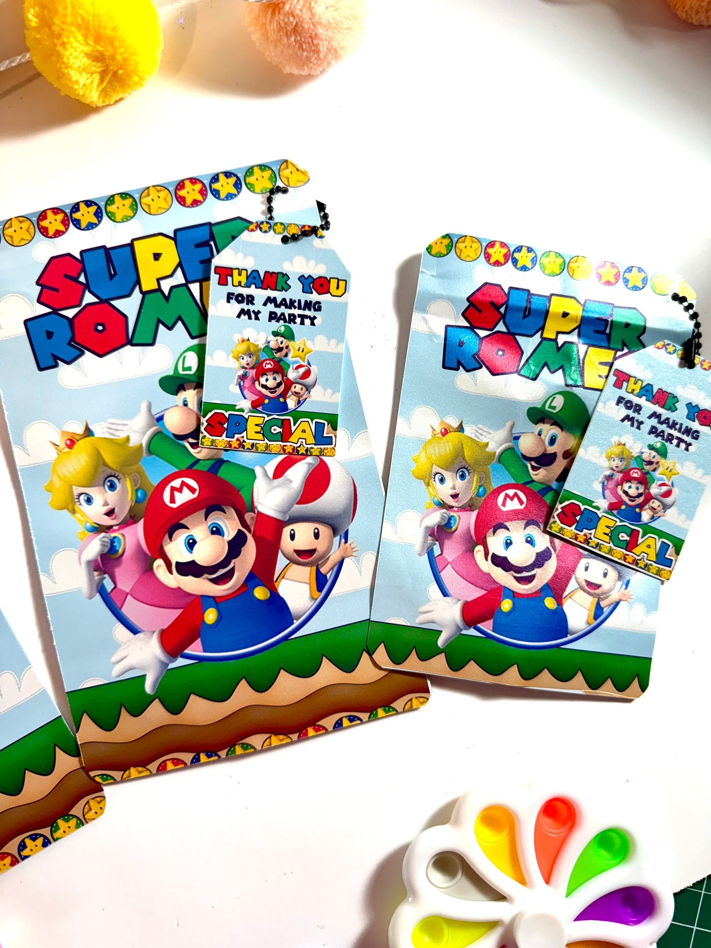 Super Mario Kids Favor bags - Souvenir bags, playdough kit, children's souvenirs, sensory EMPTY BAGS