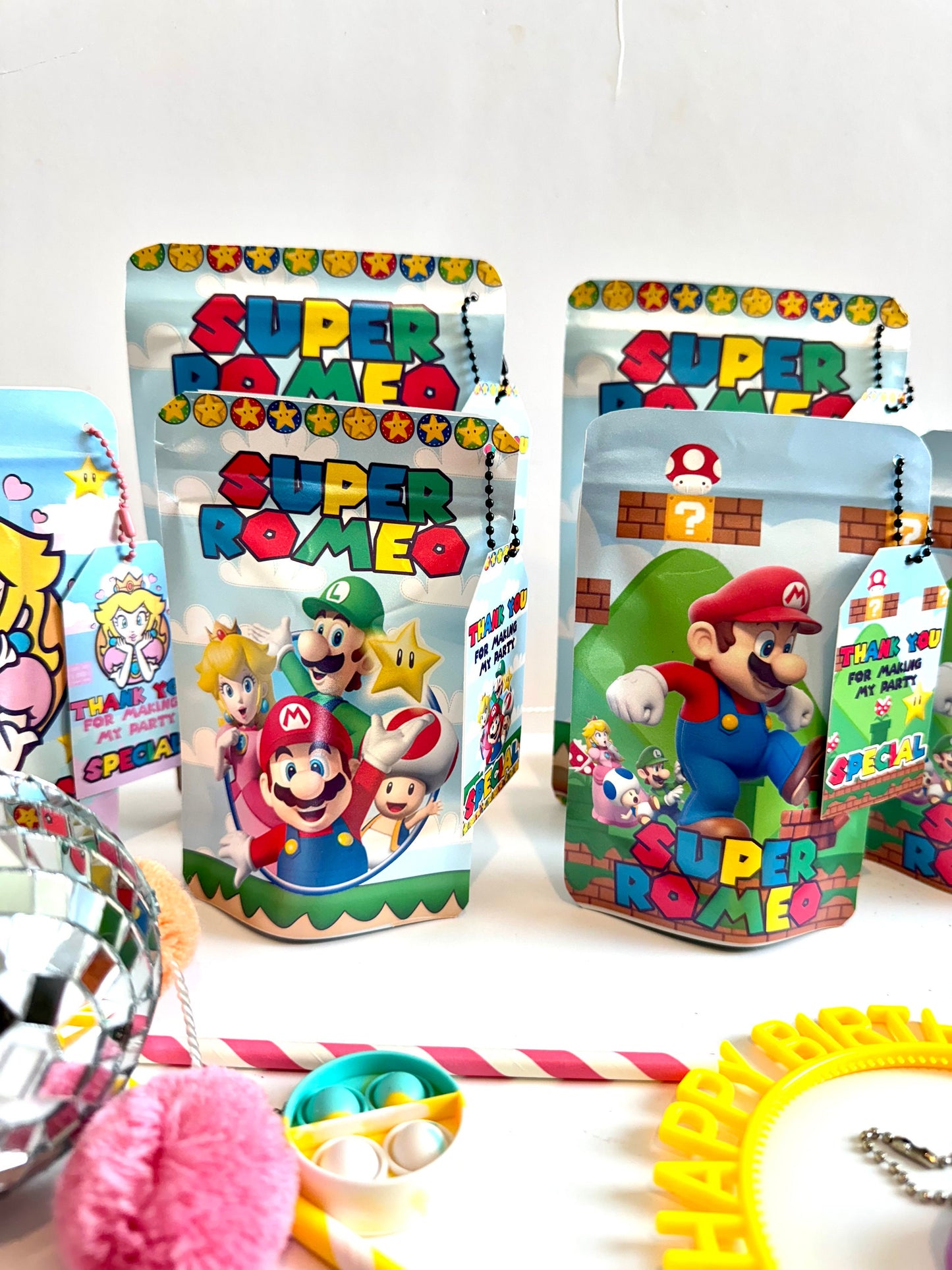 Super Mario Kids Favor bags - Souvenir bags, playdough kit, children's souvenirs, sensory EMPTY BAGS