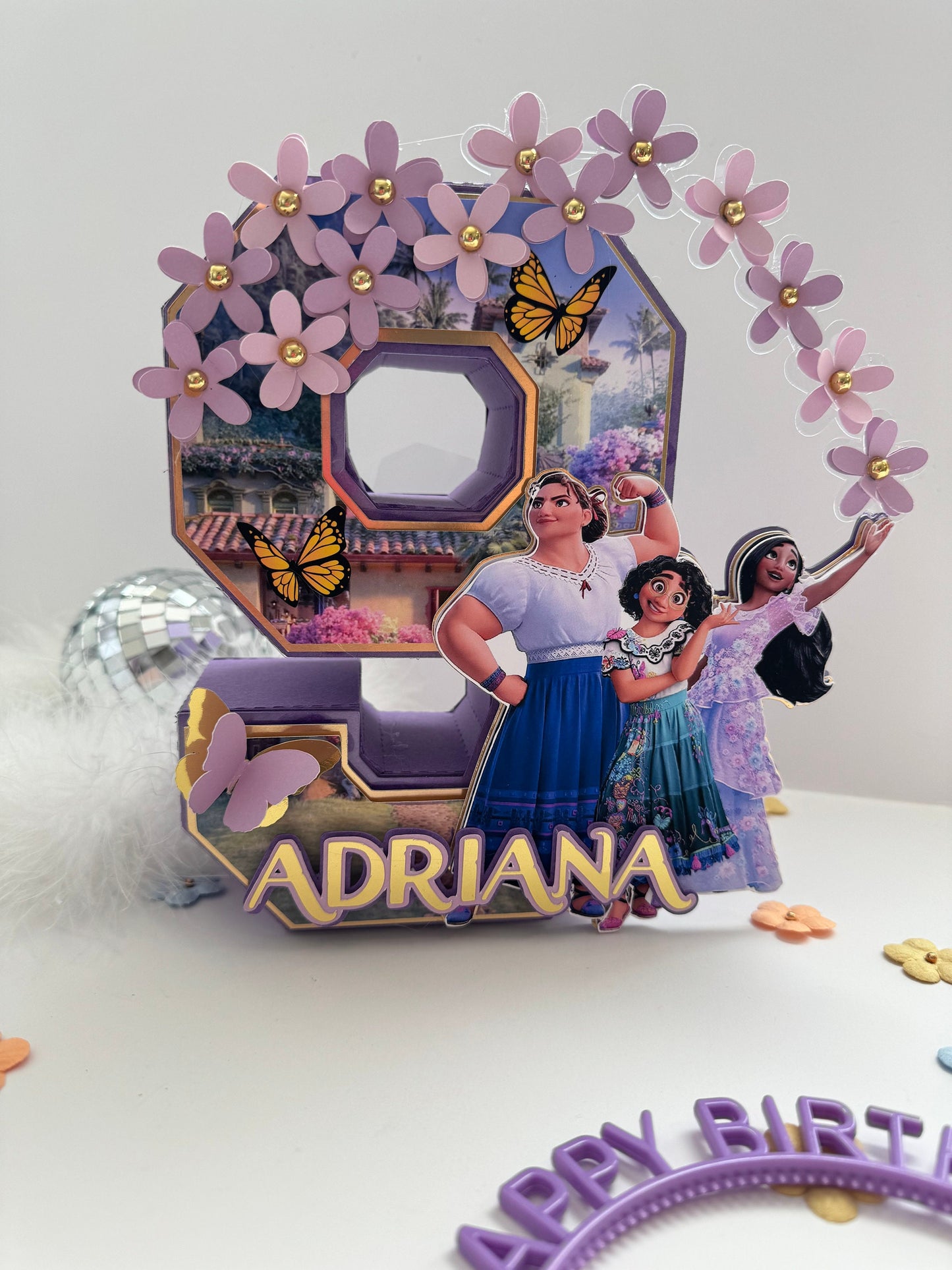 Encanto 3D Number - Encanto Party Decor - Madrigal Party - Encanto Cake Decor - Cake Decoration - Girl Birthday Party Decor