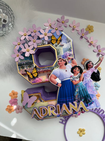 Encanto 3D Number - Encanto Party Decor - Madrigal Party - Encanto Cake Decor - Cake Decoration - Girl Birthday Party Decor