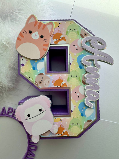 Squishmallows 3D Number.  Party Decorations. Squishmallows Birthday Party.  Personalized Squishmallows Party Decor. Squishies