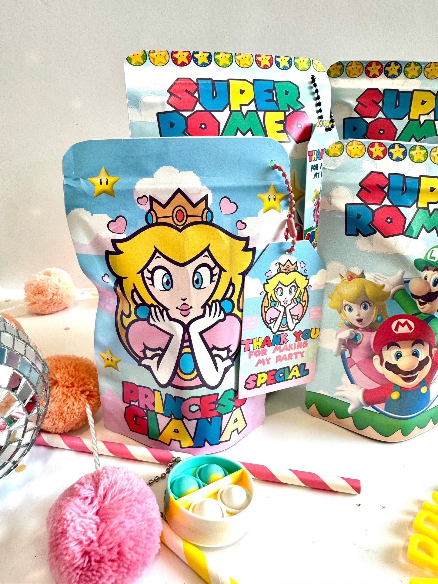 Super Mario Kids Favor bags - Souvenir bags, playdough kit, children's souvenirs, sensory EMPTY BAGS