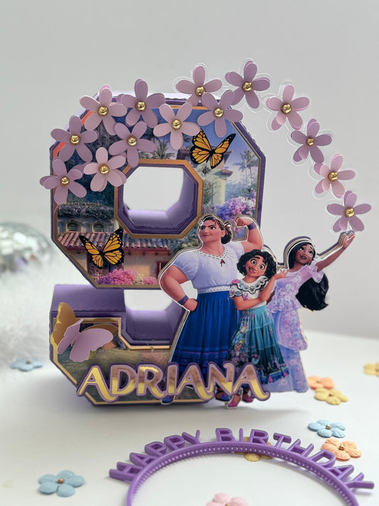 Encanto 3D Number - Encanto Party Decor - Madrigal Party - Encanto Cake Decor - Cake Decoration - Girl Birthday Party Decor