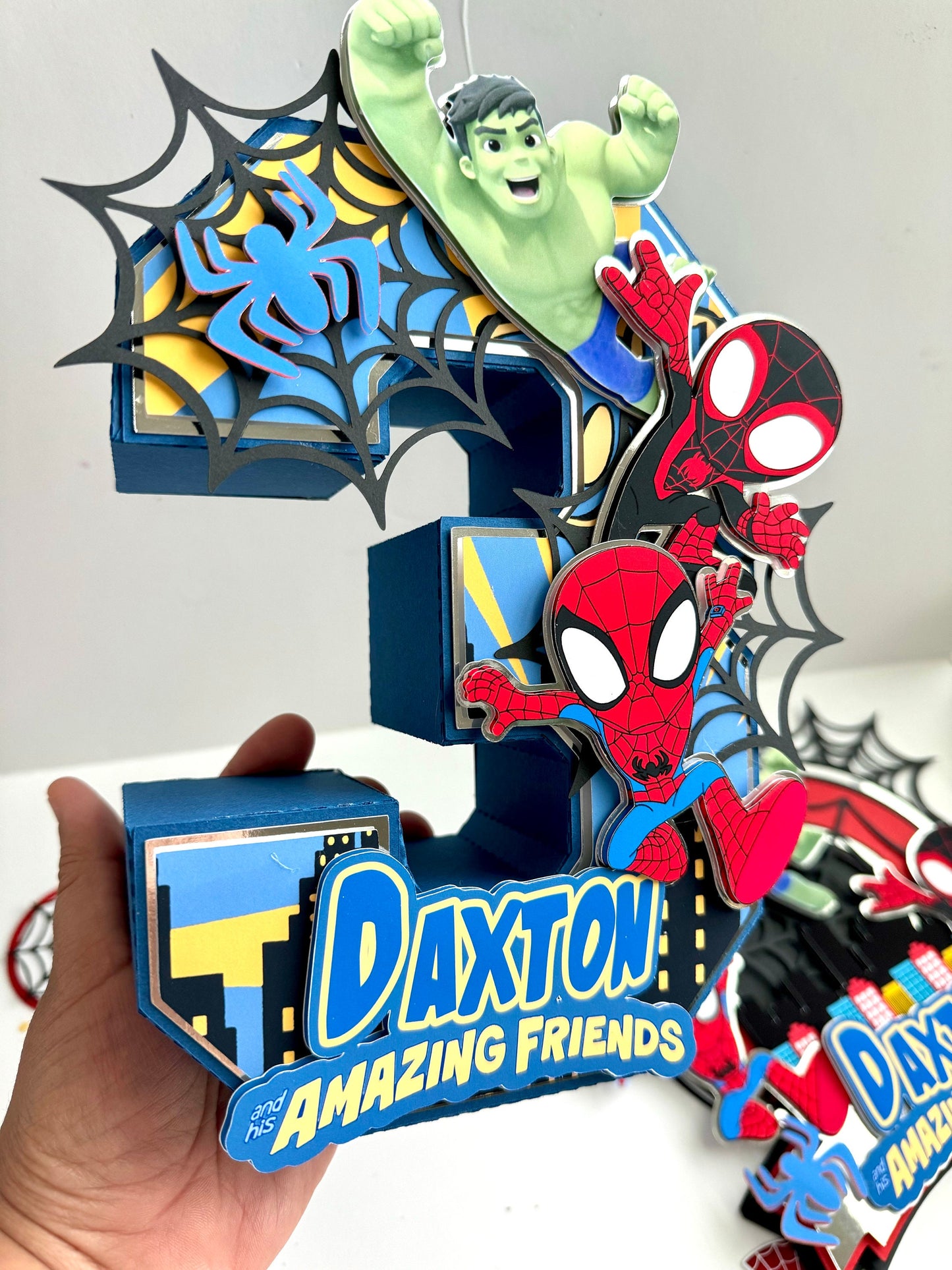 Spidey & his amazing friends The Amazing Friends Centerpiece Decor, Spiderman Party Favor, 3D Spiderman decor, Boy Spider-Man Birthday