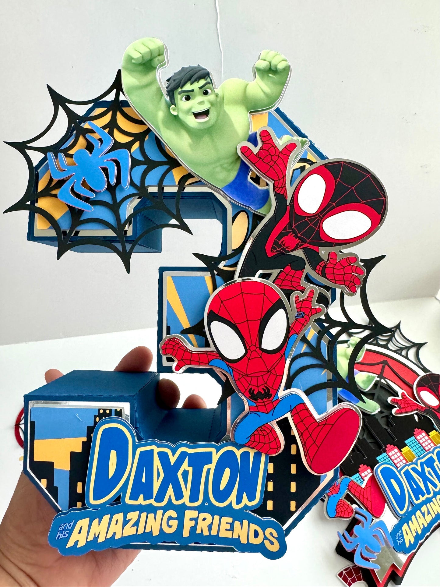 Spidey & his amazing friends The Amazing Friends Centerpiece Decor, Spiderman Party Favor, 3D Spiderman decor, Boy Spider-Man Birthday