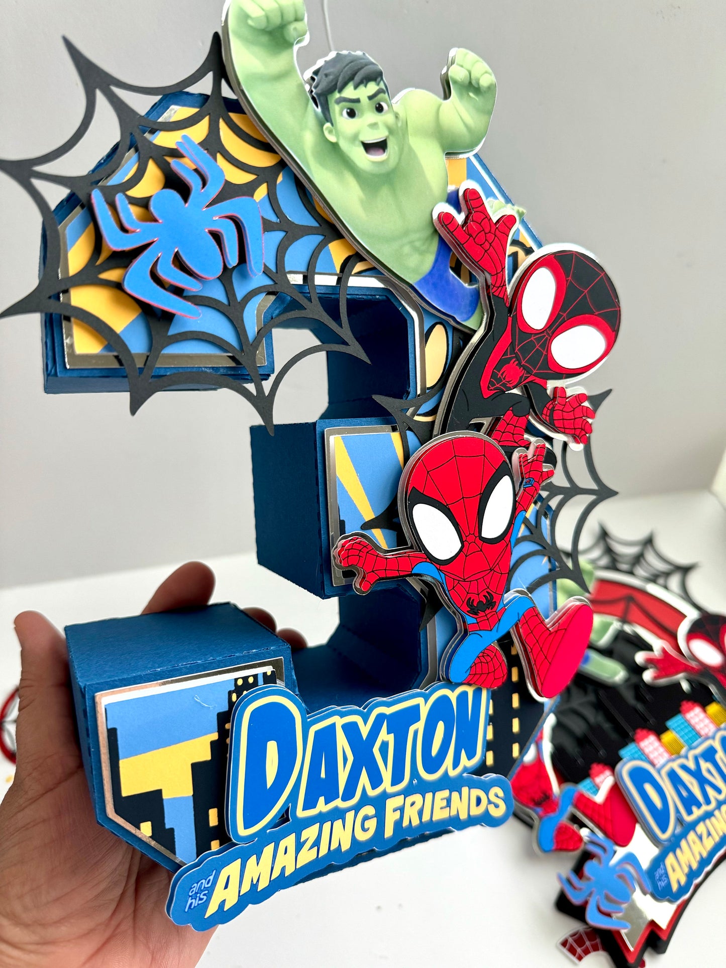 Spidey & his amazing friends The Amazing Friends Centerpiece Decor, Spiderman Party Favor, 3D Spiderman decor, Boy Spider-Man Birthday