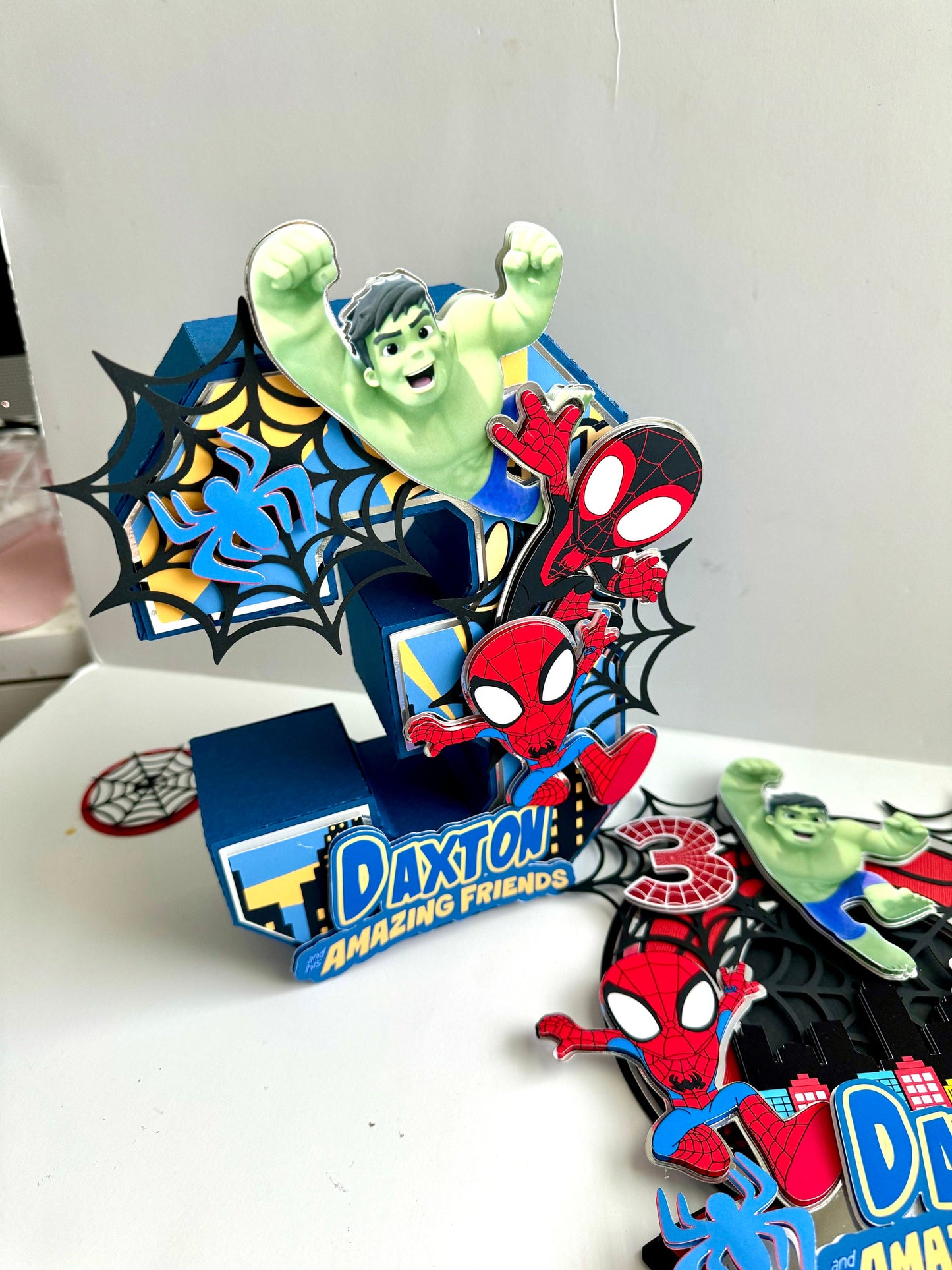 Spidey & his amazing friends The Amazing Friends Centerpiece Decor, Spiderman Party Favor, 3D Spiderman decor, Boy Spider-Man Birthday