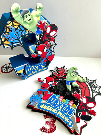 Spidey & his amazing friends The Amazing Friends Centerpiece Decor, Spiderman Party Favor, 3D Spiderman decor, Boy Spider-Man Birthday