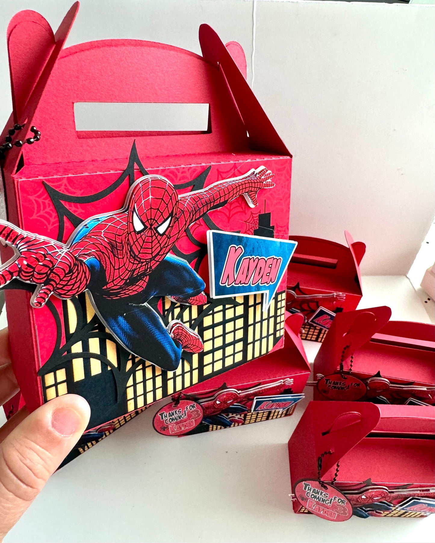 Spider Man favor Box, Spider-Man Birthday, Spiderman Party Bags, Spiderman Gable Bags, Spiderman Party Gift Bag, Spiderman 3D Candy Box