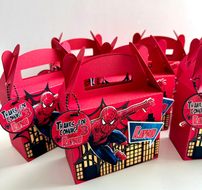 Spider Man favor Box, Spider-Man Birthday, Spiderman Party Bags, Spiderman Gable Bags, Spiderman Party Gift Bag, Spiderman 3D Candy Box