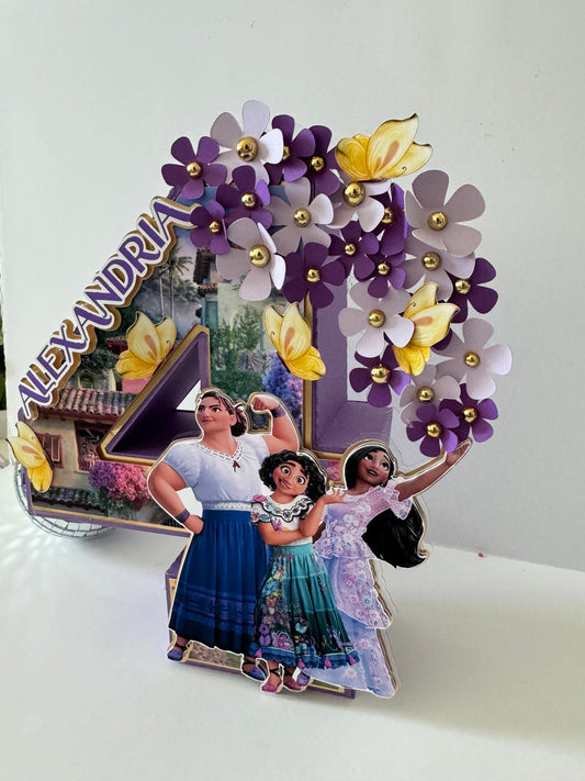 Encanto 3D Number - Encanto Party Decor - Madrigal Party - Encanto Cake Decor - Girl Birthday Decoration - Girl Birthday Party Decor