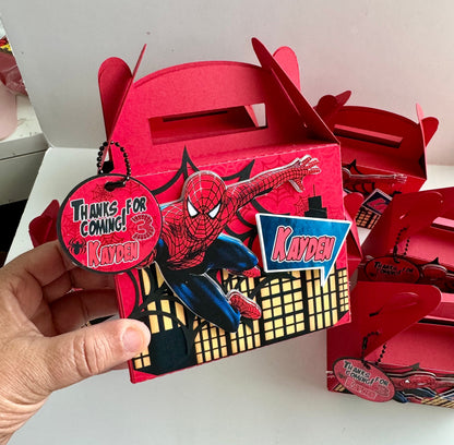 Spider Man favor Box, Spider-Man Birthday, Spiderman Party Bags, Spiderman Gable Bags, Spiderman Party Gift Bag, Spiderman 3D Candy Box