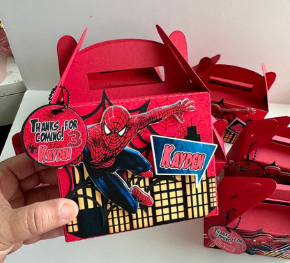 Spider Man favor Box, Spider-Man Birthday, Spiderman Party Bags, Spiderman Gable Bags, Spiderman Party Gift Bag, Spiderman 3D Candy Box