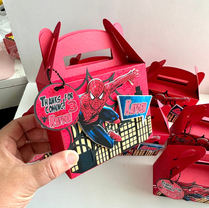 Spider Man favor Box, Spider-Man Birthday, Spiderman Party Bags, Spiderman Gable Bags, Spiderman Party Gift Bag, Spiderman 3D Candy Box