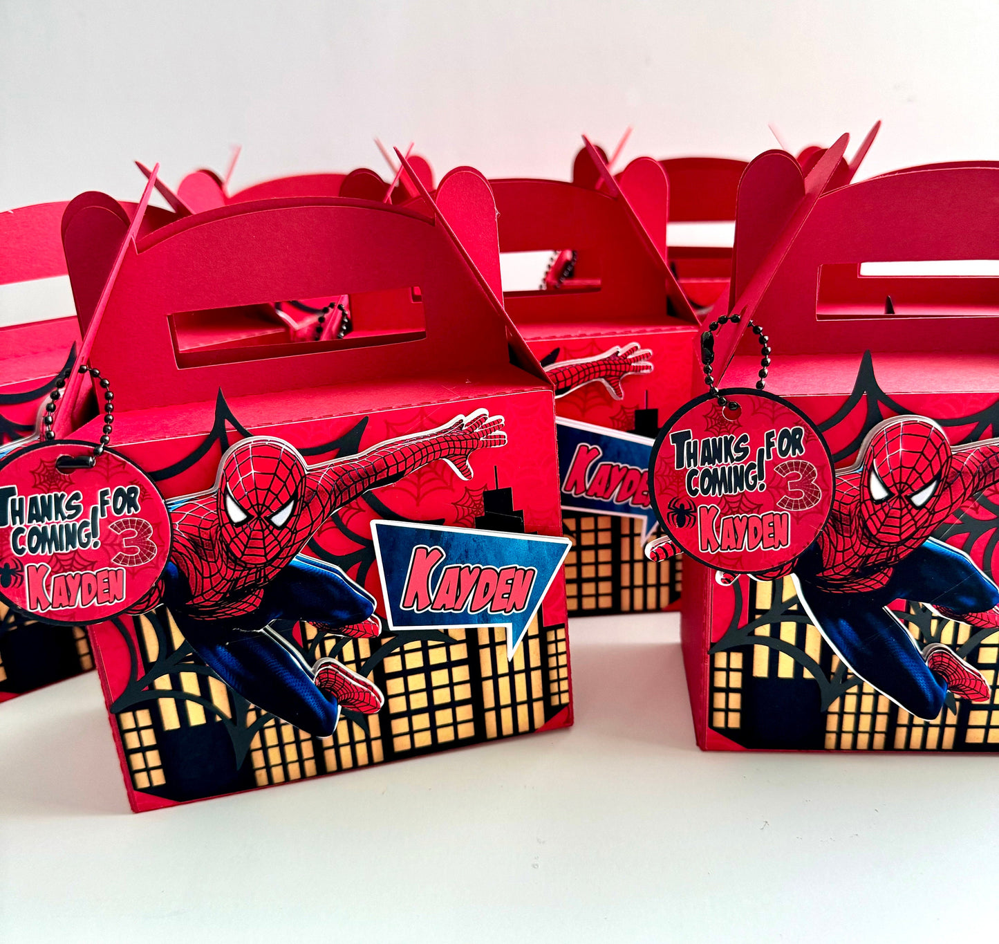 Spider Man favor Box, Spider-Man Birthday, Spiderman Party Bags, Spiderman Gable Bags, Spiderman Party Gift Bag, Spiderman 3D Candy Box