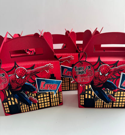 Spider Man favor Box, Spider-Man Birthday, Spiderman Party Bags, Spiderman Gable Bags, Spiderman Party Gift Bag, Spiderman 3D Candy Box