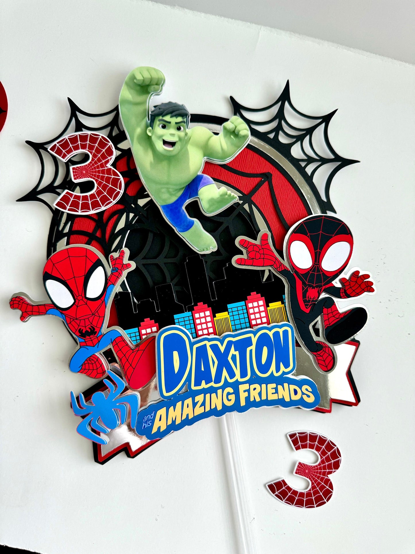 Spidey cake topper, Spider and friends , Spiderman Cake topper, Spiderman Cake topper, Spider and amazing friends, Spiderman 3D Candy Bo