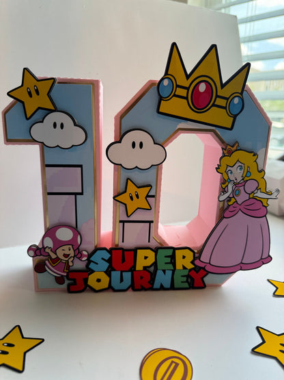 Princess 3D letters / Princess Peach Birthday Decorations / Princess Peach Party / Super Mario Birthday / Girls 3D Letters