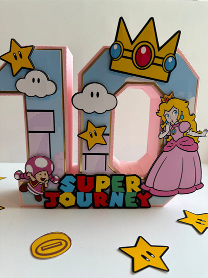 Princess 3D letters / Princess Peach Birthday Decorations / Princess Peach Party / Super Mario Birthday / Girls 3D Letters