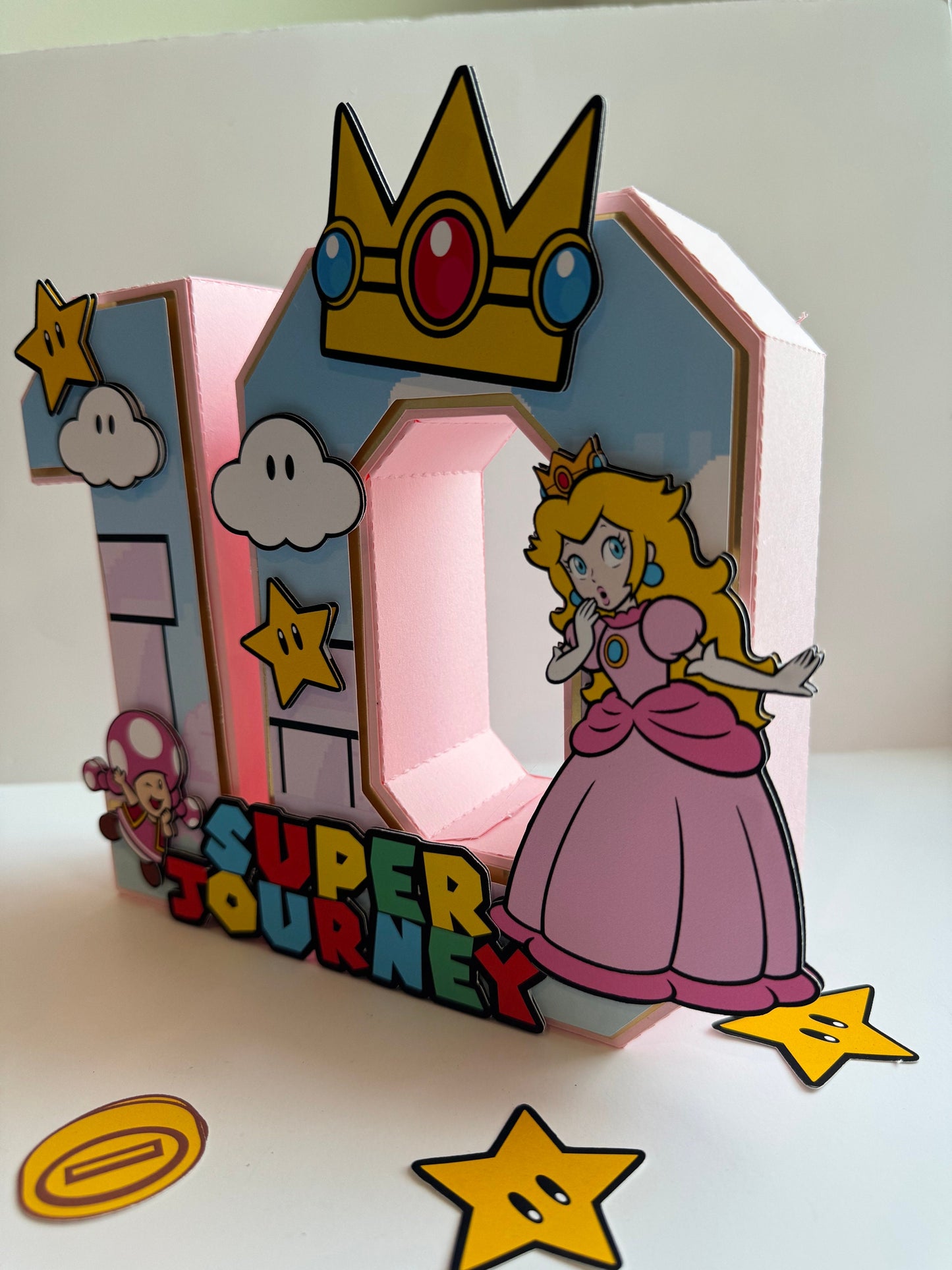 Princess 3D letters / Princess Peach Birthday Decorations / Princess Peach Party / Super Mario Birthday / Girls 3D Letters