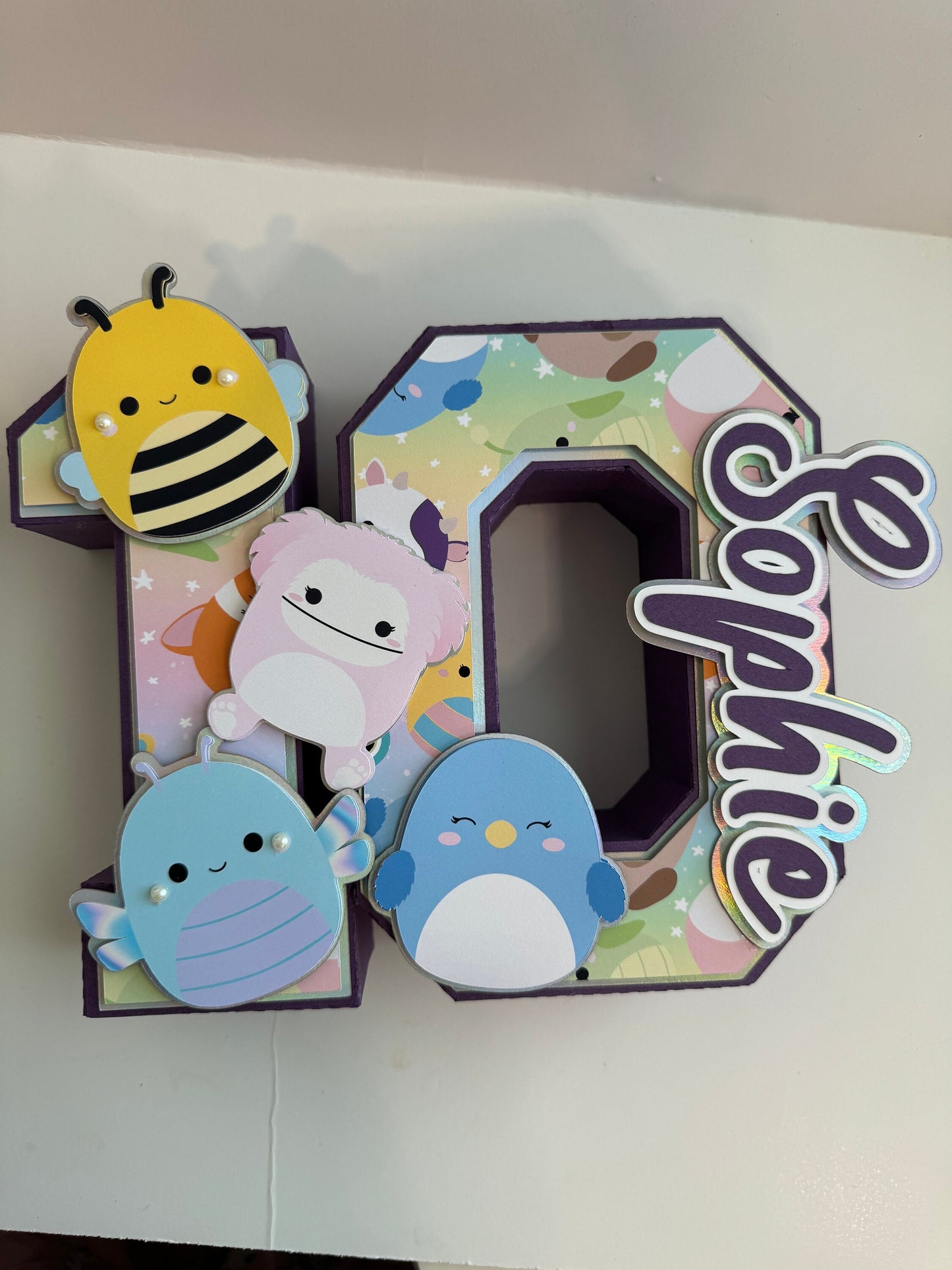 Squishmallows 3D Number.  Party Decorations. Squishmallows Birthday Party.  Personalized Squishmallows Party Decor. Squishies