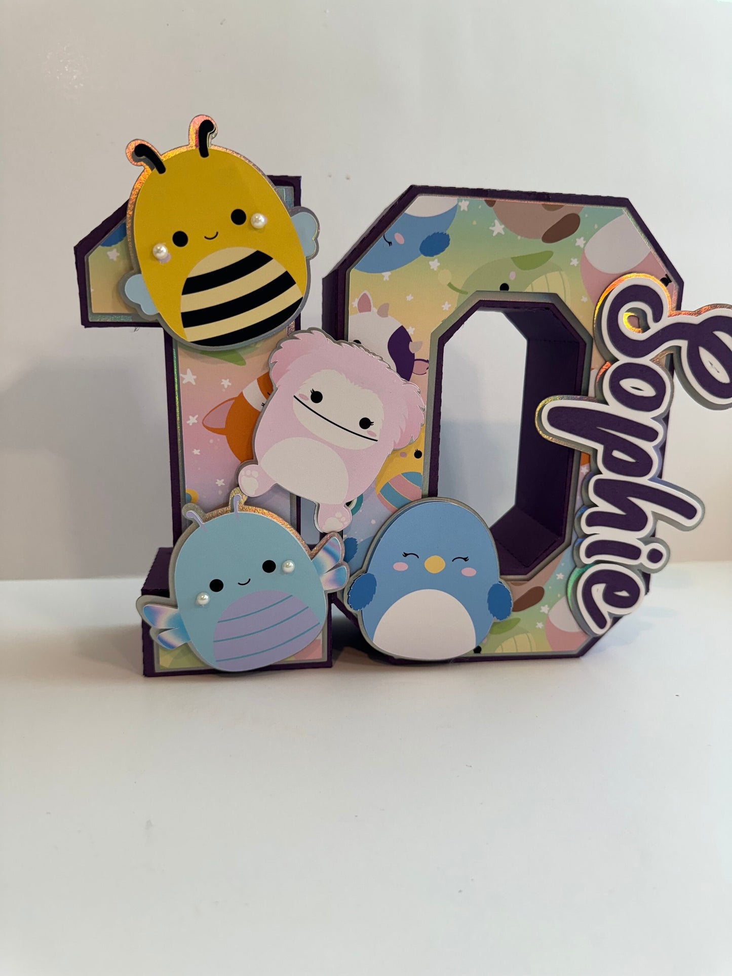 Squishmallows 3D Number.  Party Decorations. Squishmallows Birthday Party.  Personalized Squishmallows Party Decor. Squishies