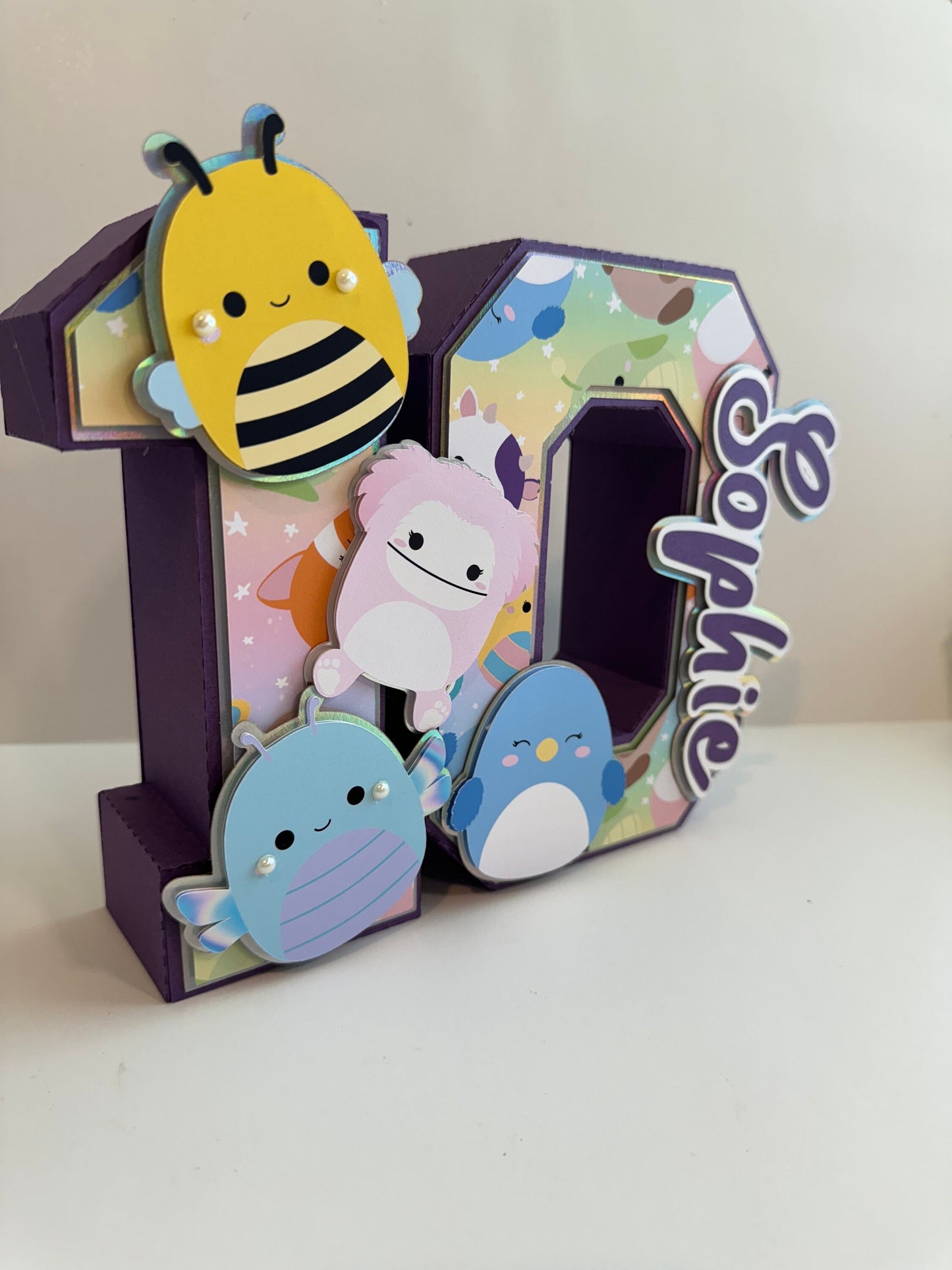 Squishmallows 3D Number.  Party Decorations. Squishmallows Birthday Party.  Personalized Squishmallows Party Decor. Squishies