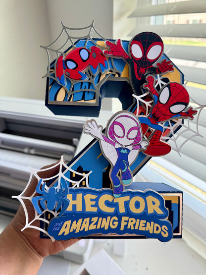 Spidey & his amazing friends The Amazing Friends Centerpiece Decor, Spiderman Party Favor, 3D Spiderman decor, Boy Spider-Man Birthday