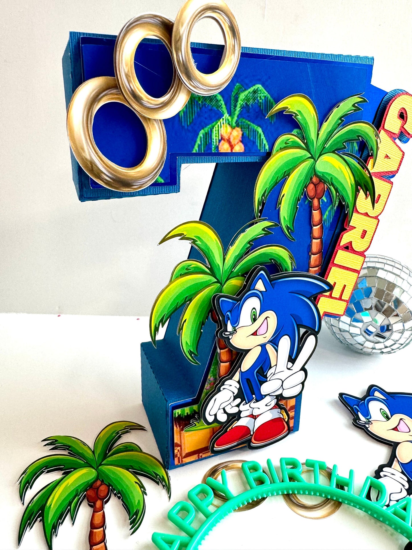 Sonic the Hedgehog 3D Letters Party Decor Sonic 3D number Decor