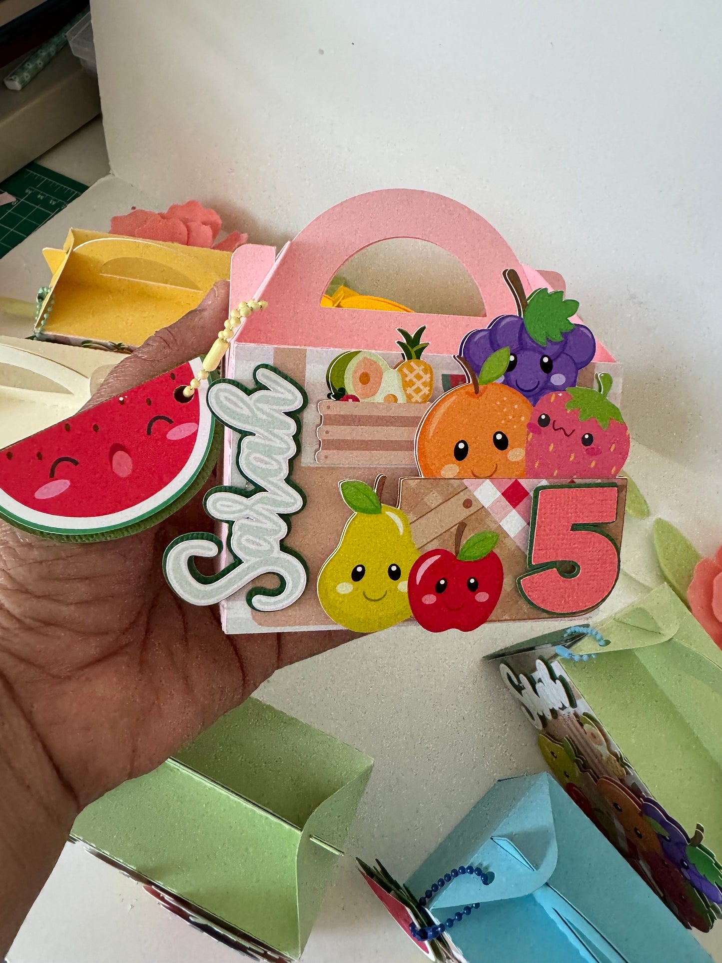 Mini Gable Box for Fruit-Themed Party Favors - Perfect for Kids' Birthdays, Baby Showers, and Summer Celebrations.