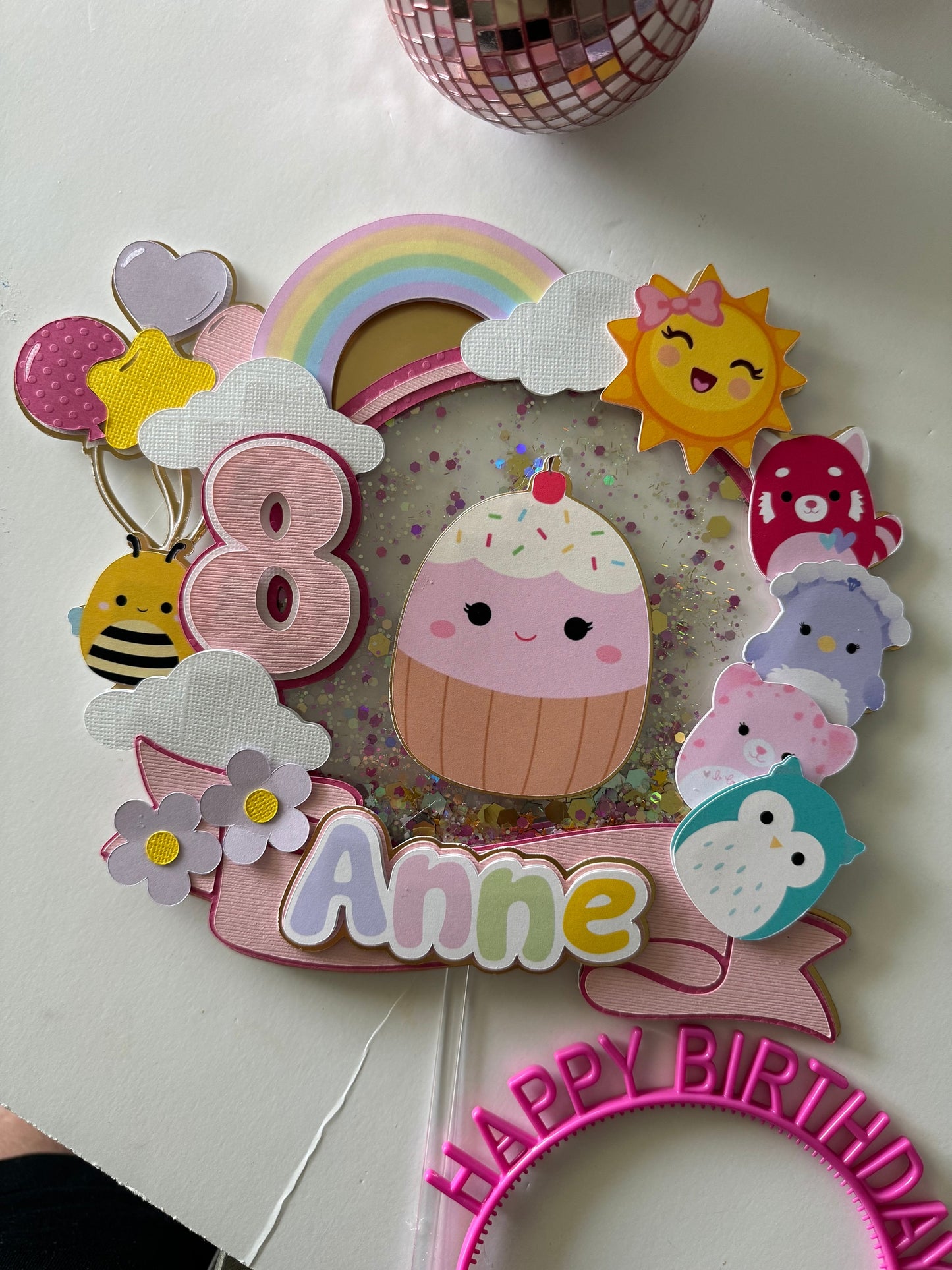 Squishmallows Theme Cake Topper | Cute Plush Animal Cake Topper | Birthday Cake Topper | Party Decoration