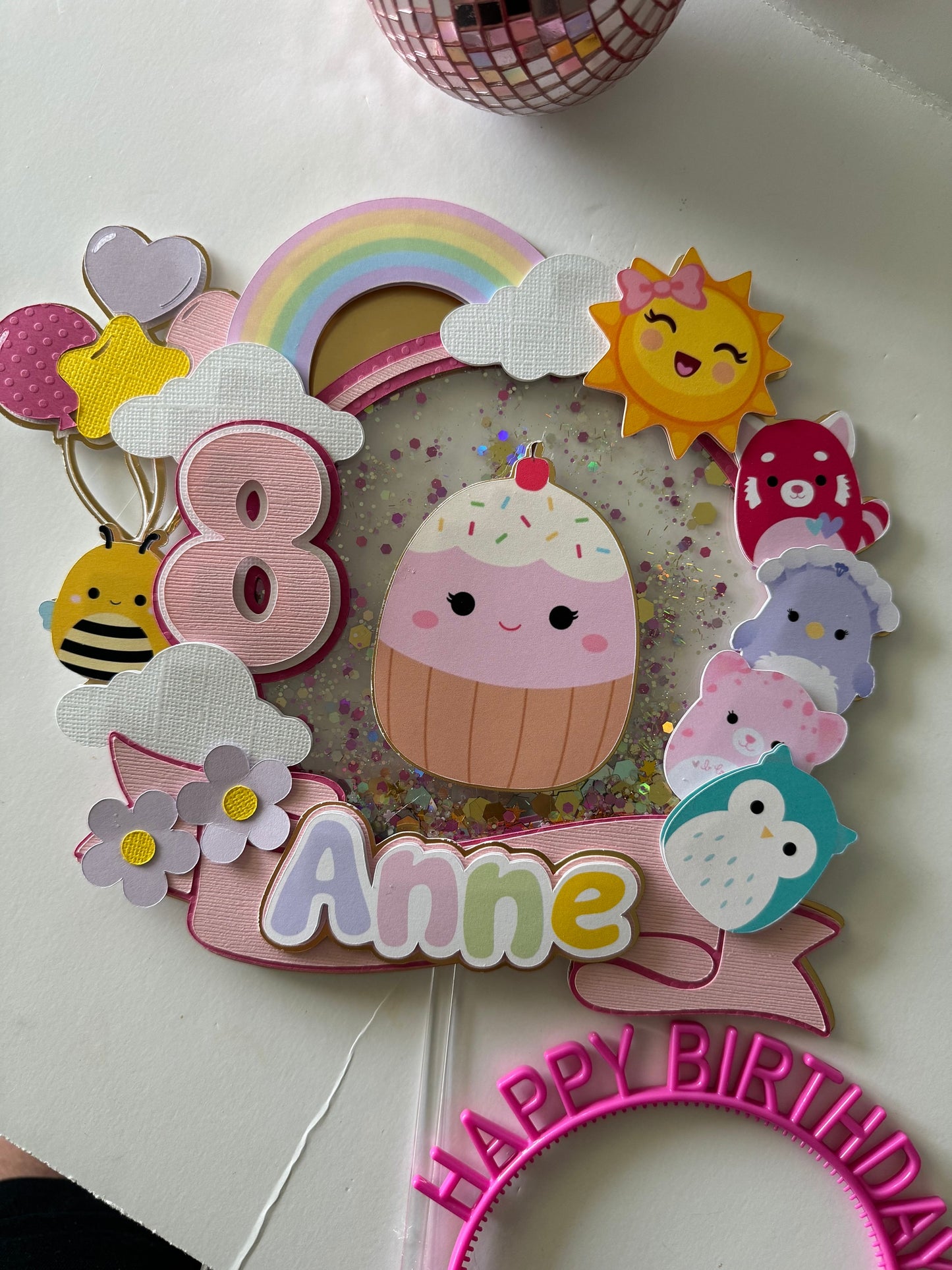 Squishmallows Theme Cake Topper | Cute Plush Animal Cake Topper | Birthday Cake Topper | Party Decoration