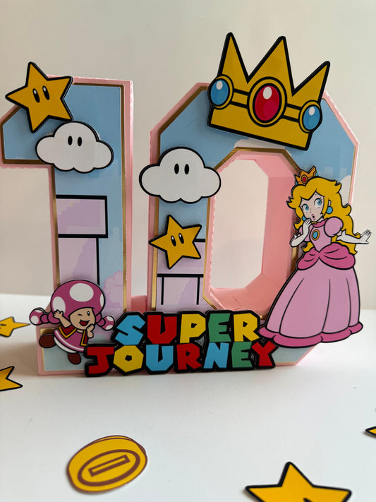 Princess 3D letters / Princess Peach Birthday Decorations / Princess Peach Party / Super Mario Birthday / Girls 3D Letters